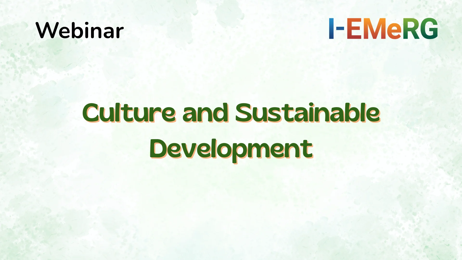 Culture and Sustainable Development